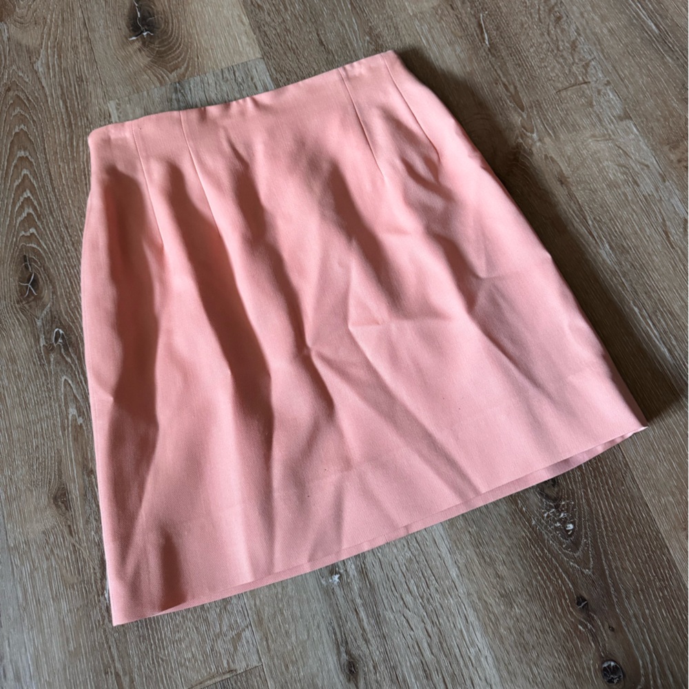 Celine Peach Pink Wool Pencil Skirt - Picture 2 of 5